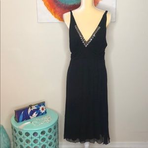 Velvet brand black empire waist dress with sequins